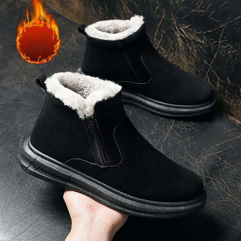 Winter Casual Men's Shoes Plus Velvet Thick Warm Snow Boots Waterproof Non-slip High-top Warm Boots