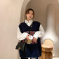 Letter V-neck Knitted Waistcoat Female Autumn Korean Version Was Thin and Western Style Wild Sleeveless Waistcoat Waistcoat