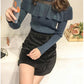 Bright Silk Ruffled Glitter Gold Thread Pullover Long sleeve Knitted Bottoming Sweater