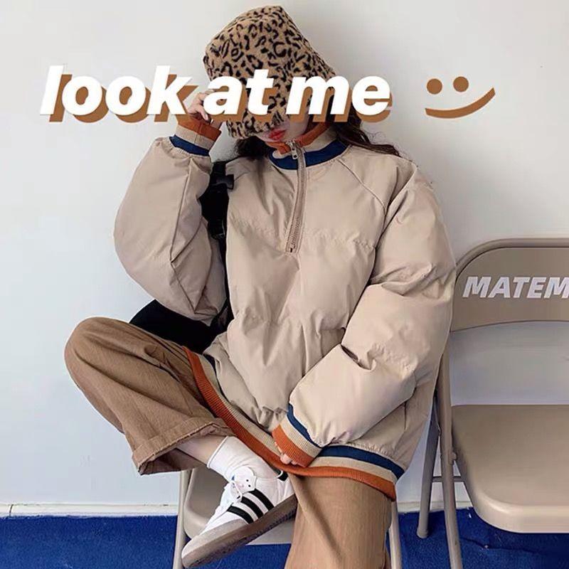 Cotton Clothes Ins Winter Korean Version of The Loose Harajuku Style Student Bread Clothes Quilted Jacket Sweater Jacket Women