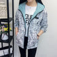 Women's Jacket Spring Summer Pocket Zipper Hooded Two Side Wear Outwear Coat Loose Plus Size Windbreaker Jackets Famale