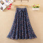 Women's Chiffon Fairy Dress High Waist Mid-length A-line Draping Ruffled Skirt Pleated Floral Skirt Summer