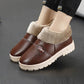 Winter Cotton Shoes Women's Leather Waterproof Plus Velvet Thick Soft Bottom Ankle Boots Cotton Boots Non-slip Shoes