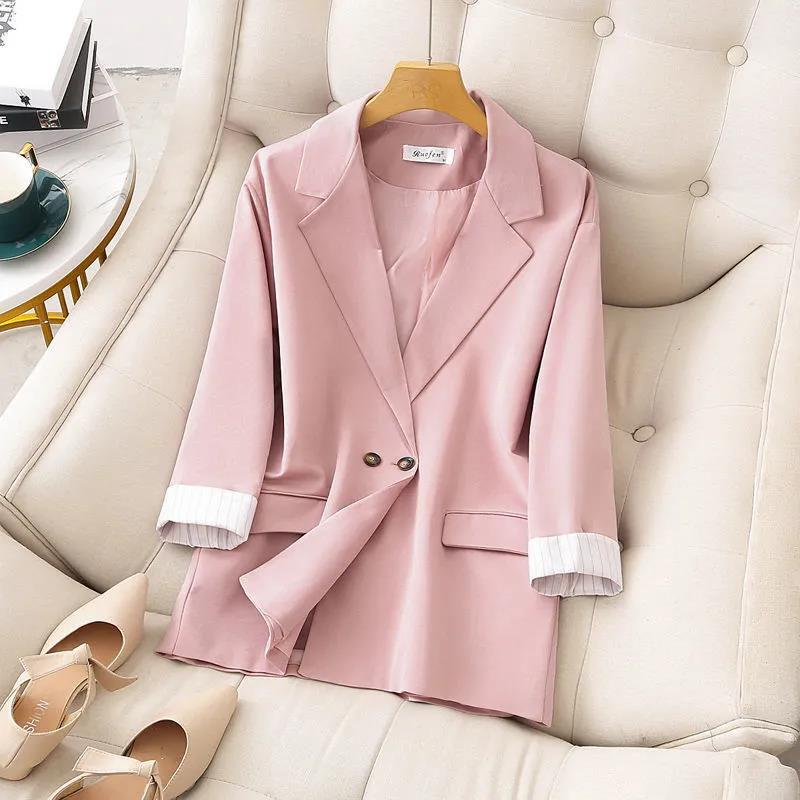 Spring and Autumn Small Suit Loose Retro Casual Wild Thin Short Suit Jacket Women