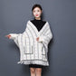 Women's Shawl with Sleeves Autumn and Winter Knitting Waterproof Mink Fleece Slim Slimming Outer Thick Plaid High-end Cloak Temperament Wrap