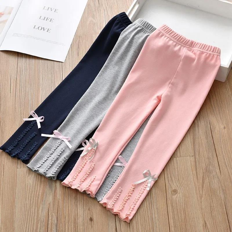 New Spring Autumn Children Pants Casual Solid Color Girls Leggings 2-8T Toddler Leggings for Girls
