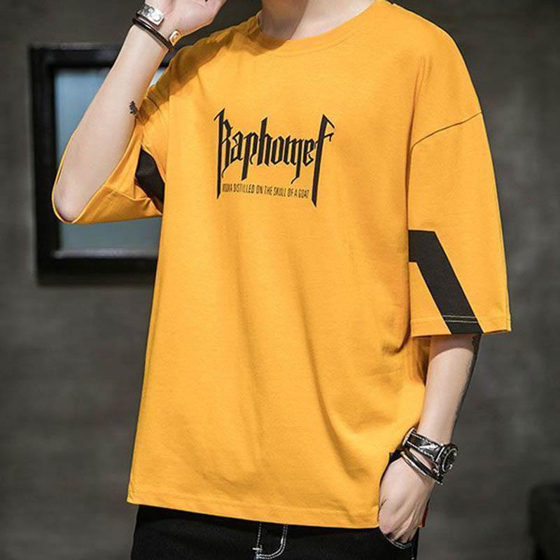 Large Size Fat Short-sleeved T-shirt Men's Loose Half-sleeved Men's Five-point Sleeve Men's Casual All-match Top