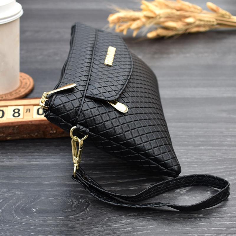 Check Leather crossbody bag Women Shoulder Messenger Bags Casual Portable Multi-Layer Large Capacity