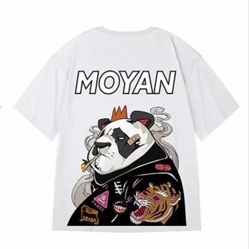 Short-sleeved T-shirt Male Panda Chinese Style Pattern Printing Large Size Fat Loose All-match Half-sleeved Shirt