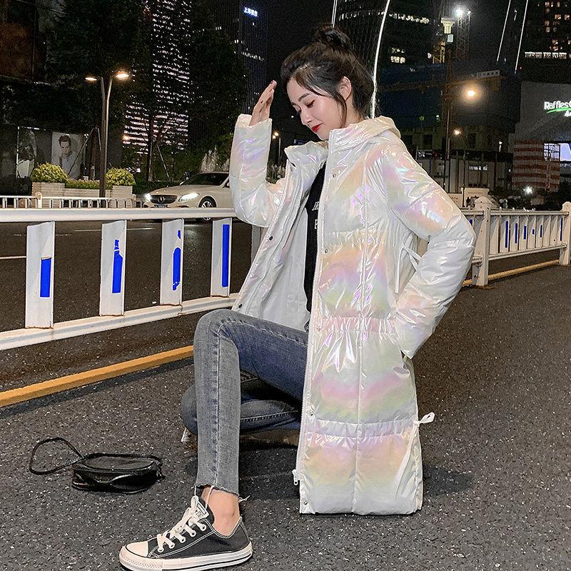 Shiny Cotton Cotton Women's Winter Clothes New Style Cotton Cotton Women's Mid-length Cotton Colorful Colorful Loose Bread Clothes