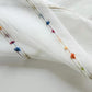 Faux Linen Stripe Pattern Sheer Curtains for Living Room Bedroom Embroidered Colorful Rainbow Semi Sheer Voile Window Curtain