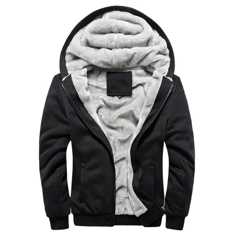 Plus Velvet Hooded Jacket Men's Plus Size Jackets Autumn and Winter Business Loose Thick Jackets