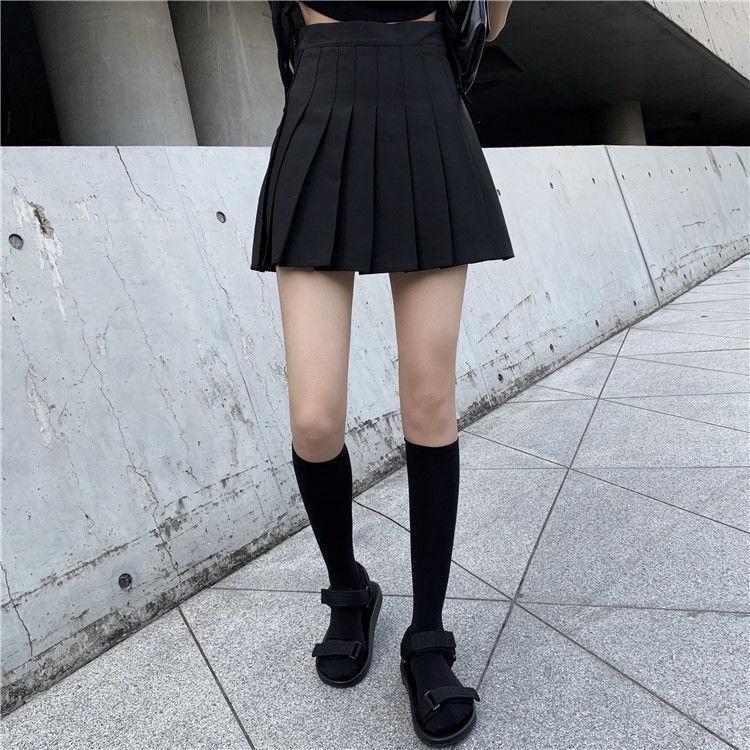 Summer Woman Skirt Preppy Style Pleated Skirt Chic Student High Waist A-line Skirt Woman