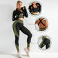 3PCS Seamless Knitted Yoga Suit Set Four Seasons Universal Hip Lift Fitness Sports Suit Gym Running Trousers Vest Long-sleeved Jacket Three-piece Set
