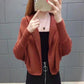 Autumn and Winter Short Knitted Cardigan Hooded College Style Loose Sweater All-match Fashionable Jacket