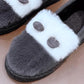 Peas Shoes Female Rabbit Ears Cute Autumn and Winter Stitching Plus Fluffy Shoes Flat Non-slip Thick Cotton Shoes Moccasin Shoes