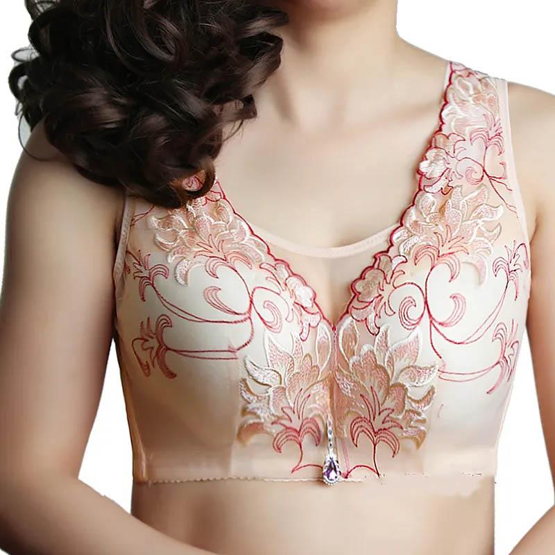 Ladies Beautiful Back No Steel Ring Large Size Bra Gather Thin Tube Top Full Cup Soft Comfortable Anti-sagging Anti-glare Bra