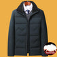 Men's Middle-aged and Elderly Down Jacket Dad Jacket Autumn and Winter Plus Velvet Thick Warm Coats Gift for Dad