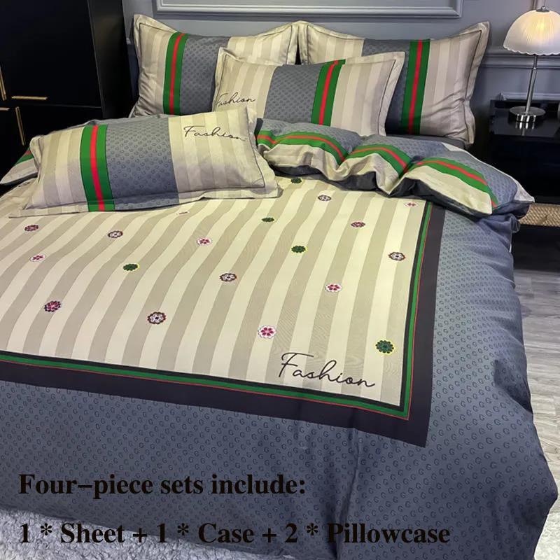 Pure Cotton Four-piece Bed Supplies Light Luxury High-grade Loaded Pillowcase Single Set 1.5 Meters 1.8 Meters Bed Supplies