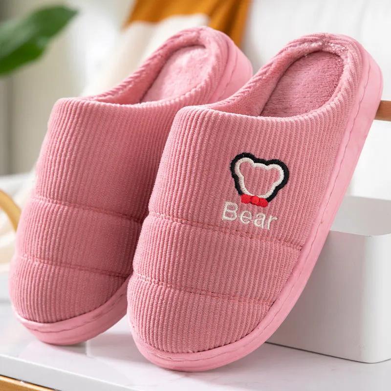 Slippers Women Winter Thick Warm Home Cotton Shoes Men Plus Size Sliders House Non Slip Fleece Winter Slippers