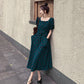 Dress Women's Waist Chiffon Over The Knee Square Collar Retro Casual Fashion French Summer Skirt
