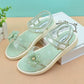 Girls Sandals Summer Flowers Children Princess Crystal Shoes Flat Non-slip Plastic Sandals for Students