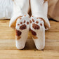 3 Pairs Cute Cat Paw Printing Plush Socks No Shedding Ladies Winter Coral Fleece Thickened Warm Floor Socks Plus Velvet Sleep Stocking