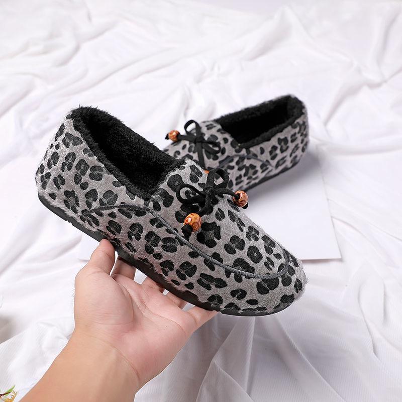 Winter Soft-soled Plus Velvet Thick Warm Shoes Non-slip Wear-resistant Outer Flat Shoes