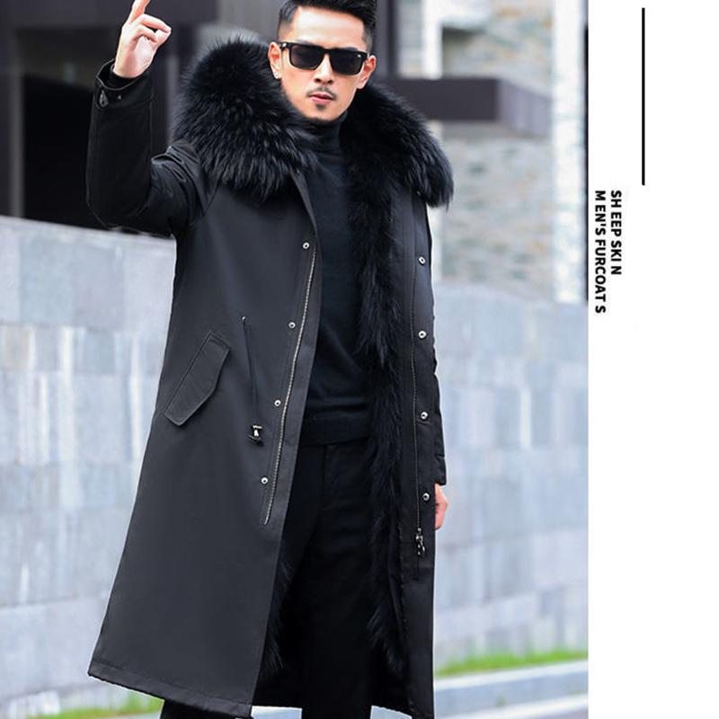 Winter Long Detachable Liner Parka Clothing Men's Faux Fur Thickened Warm Fur Coat