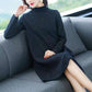 Autumn and Winter Mid-length Plus Size Base Skirt Over The Knee Half Turtleneck Sweater Skirt Middle-aged Women Sweater Dress