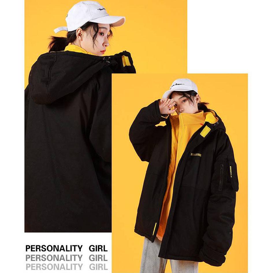 Winter Women's Solid Color Cotton Jacket Fashion Solid Color Mid-length Down Jacket Thickened Warm Mid-length Cotton Jacket
