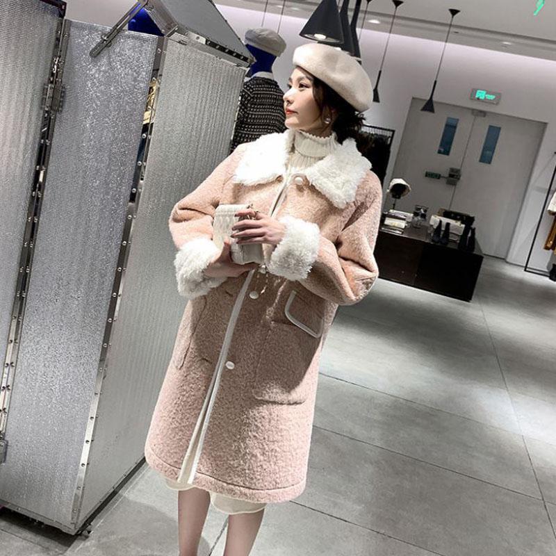 Lapel Lamb Velvet Jacket Winter Korean Version Loose Plus Velvet Thick Warm Loose Large Size Coat