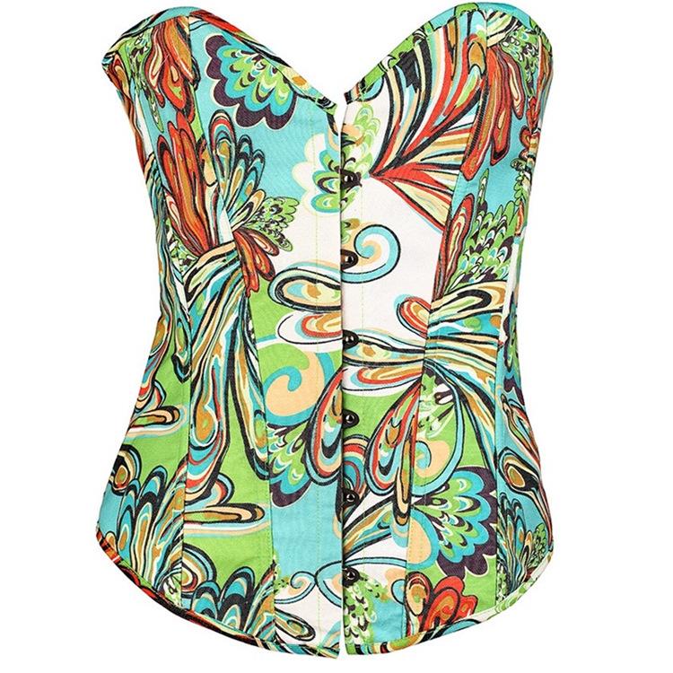 Sexy Boned Waist Trainer Brocade Corsets Bustiers Embroidery Lace Up Corselet Gothic Plus Size Body