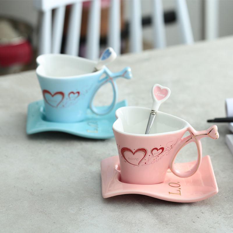 Cup Ceramic Coffee Cup Couple Cup Set Pair Birthday Wedding Gift 180ml