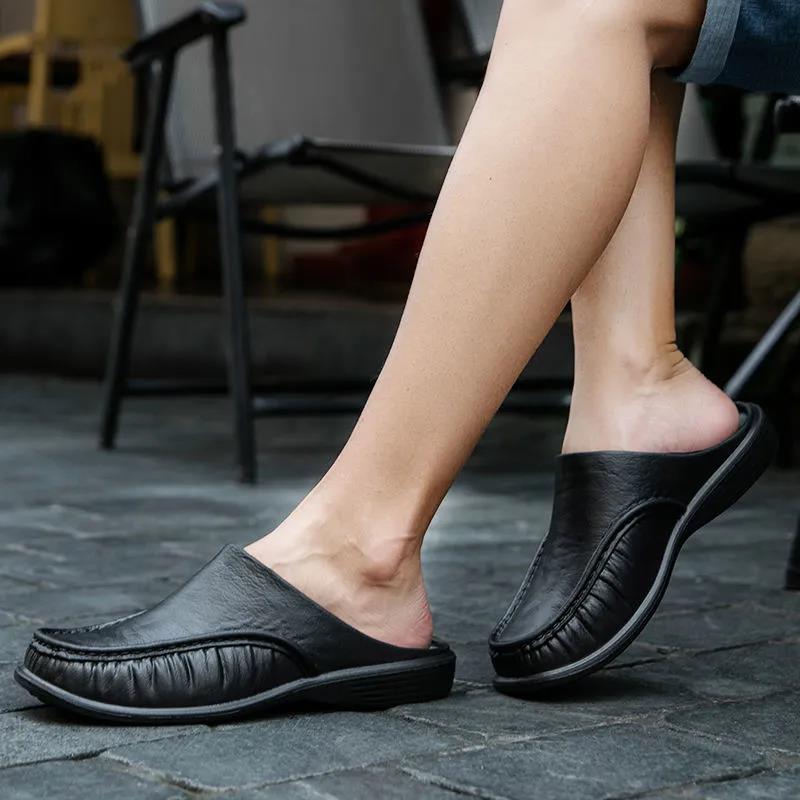 Summer Korean Version of The Trend of Non-slip Baotou Half Slippers One Pedal Lazy Shoes Large Size Sandals