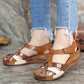 Womens Sandals Waterpoor Slip on Round Toe Wedge Slippers Casual Comfortable Outdoor Non-slip Summer Plus Size Women Shoes