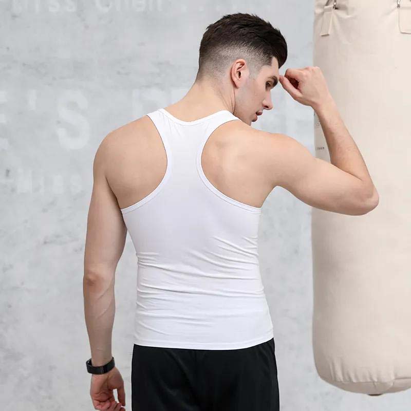 Men's Seamless Sports Bottoming Inner Wear Racer Vest Summer Thin Outer Wear Trend Sleeveless T-shirt