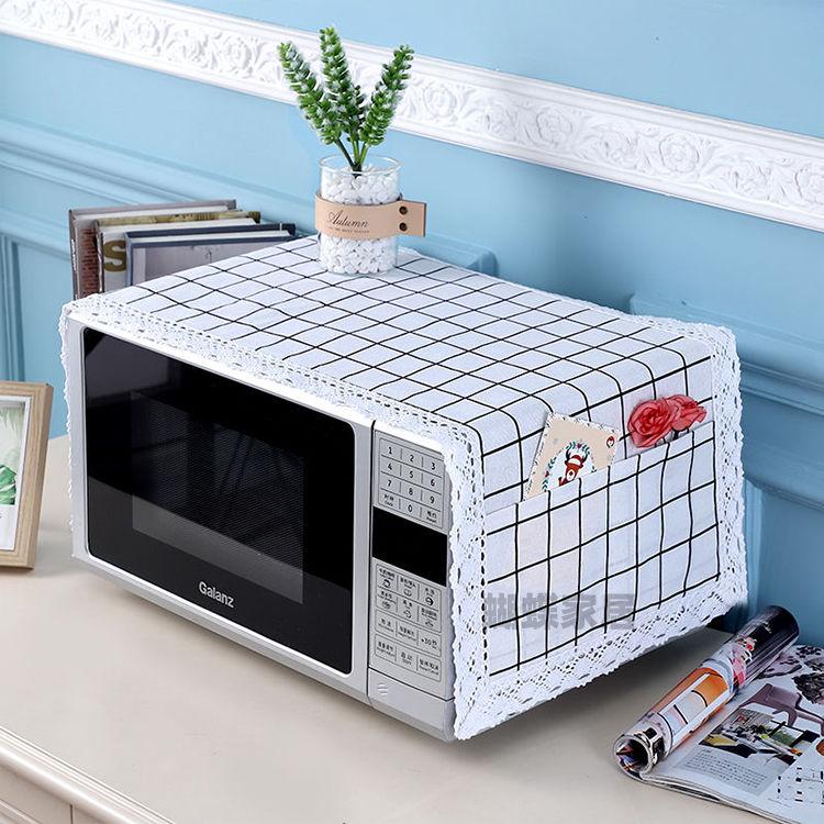 Microwave Oven Cover Cloth Dust Cover Cotton Linen Waterproof Cover Towel Microwave Oven Protective Cover