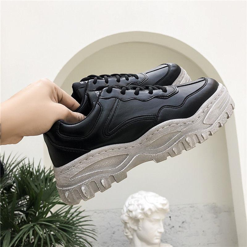 Men's Shoes Thick Bottom Old Shoes Korean Version of Muffin Bottom Shoes Male Students Increased Shoes
