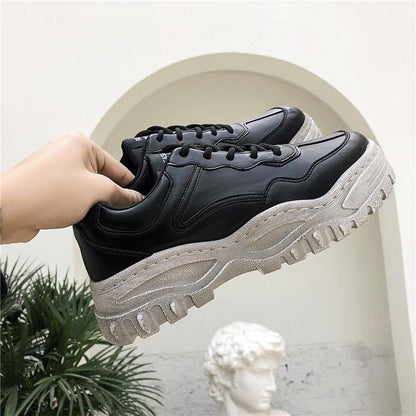 Men's Shoes Thick Bottom Old Shoes Korean Version of Muffin Bottom Shoes Male Students Increased Shoes