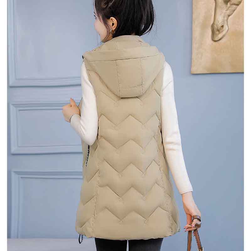 Women's Winterized Vest Autumn and Winter Mid-length Slim Fit Plus Size Thick Coat