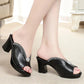 Summer Rhinestone Casual Thick-soled High-heeled Shoes Thick-heeled Slippers Women's Waterproof Platform Non-slip Sandals and Slippers