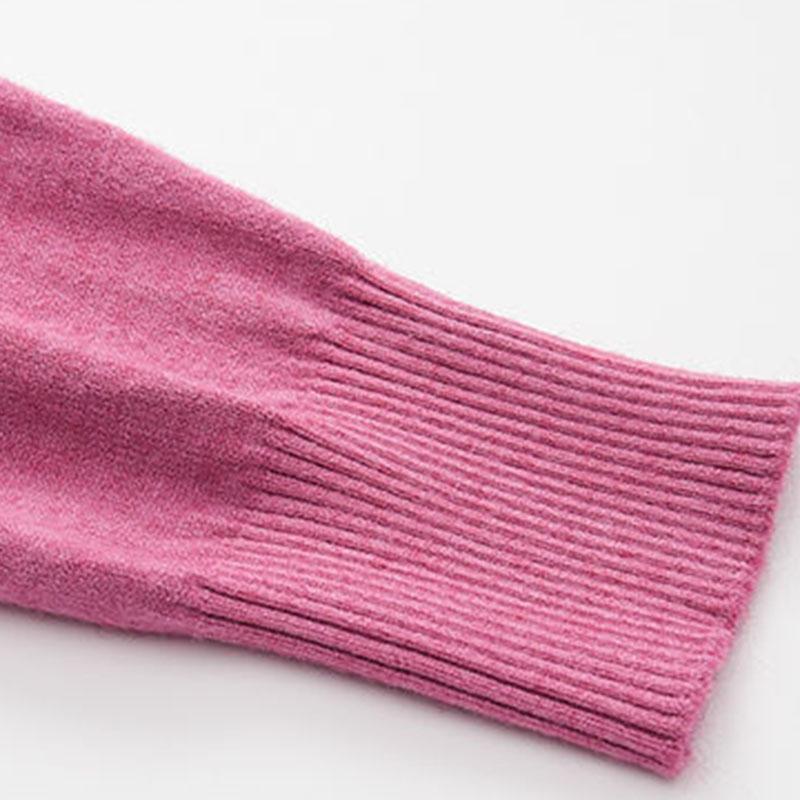 Women's Solid Color Sweater Mother Wear Half High Neck Knitted Pullover Lace Collar Bottoming Tops