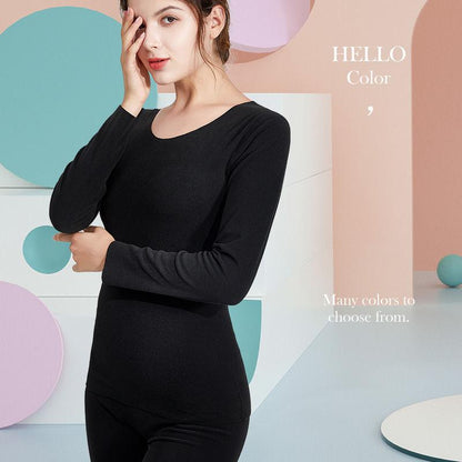 Women Long Sleeve Thermal Underwear Winter Thicken Tight Suit Sexy Pajamas Autumn Windproof High Elasticity Slim Body Comfortable Breathable Versatile