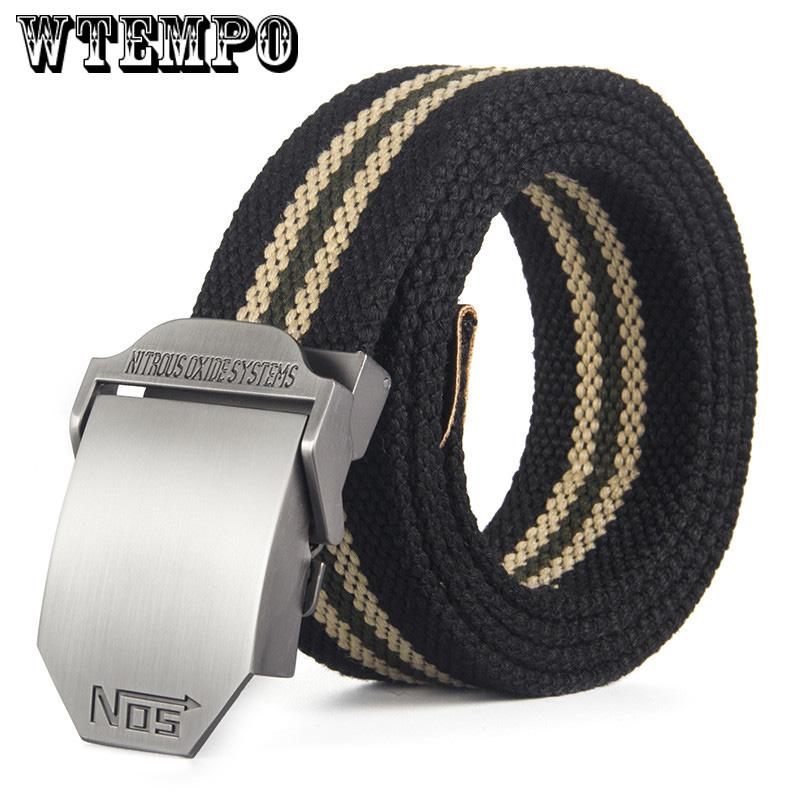 Striped Adult Men Knitted Men Casual Belts Canvas Belt Plus Size Strap Male Tactics Belt