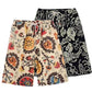 Summer Linen Quick-drying Shorts Printed Big Pants Men's Loose Large Size Cotton and Linen Beach Pants