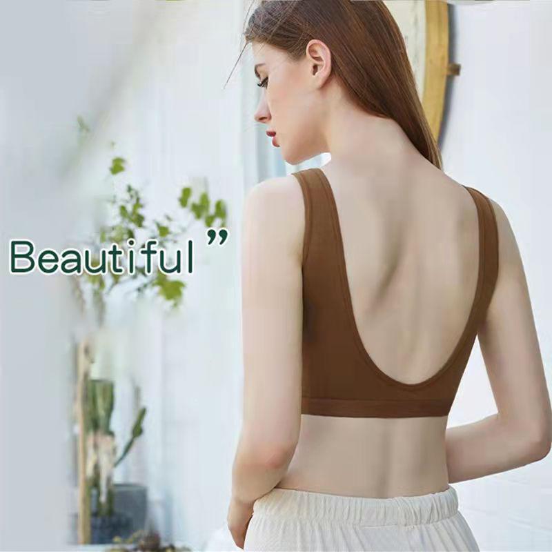 Pure Cotton Beauty Back Big U-shaped Sports Vest Fitness Bra Yoga Underwear Women's No Steel Ring Tube Top Gather Anti-failure Sports Underwear