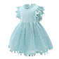 Princess Dress Children's Summer Cotton Dress Girls Korean Style Lace Flying Sleeves Hollow Child