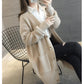 Sweater Coat Women's Winter Korean-style Loose-Fit Mid-length Outdoor Knitted Cardigan
