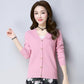 Spring and Autumn Knit Solid Color Cardigan Long Sleeve V-neck Sweater Short Solid Color Coat